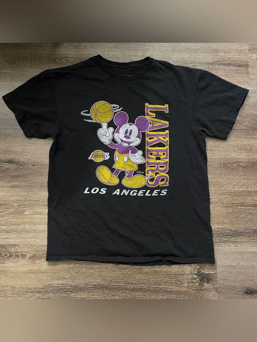 Junk Food Los Angeles Lakers x Disney Mickey T shirt Black Size Medium